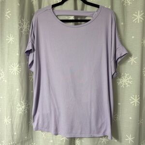 White Birch Lilac Short Sleeve Top- Large